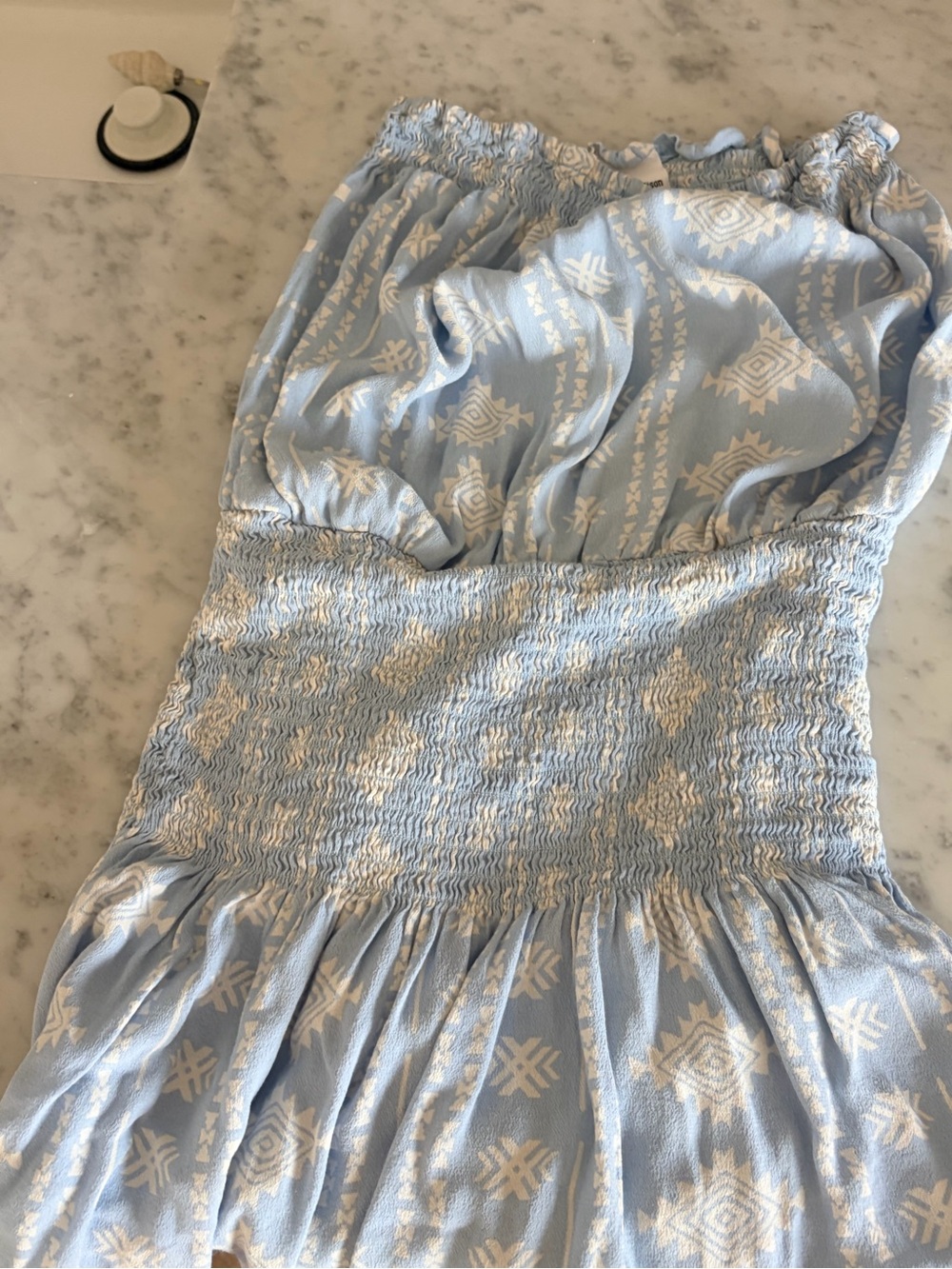 Skylar Madison VICI Light Blue Smoced romper